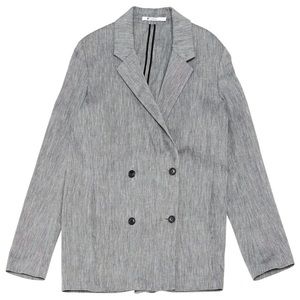 T by Alexander Wang Grey Linen Blazer Jacket